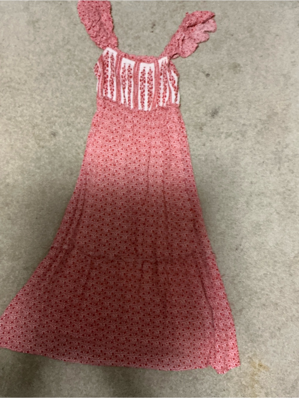 Jessica Simpson Pink and Coral Smocked Maxi Dress